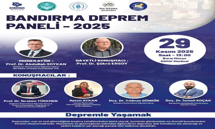 Aysun Aykan Bandırma’da Deprem Gerçeğini Anlatacak: “Depremle Yaşamak” Paneli 29 Kasım’da