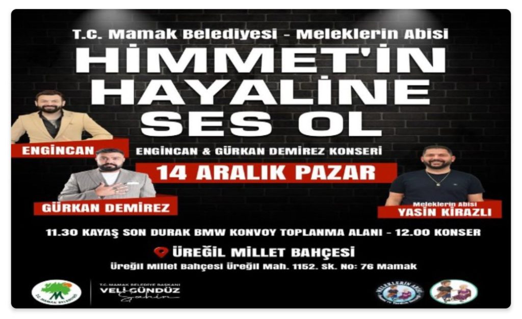 Minik Himmet İçin Dayanışma Konseri Mamak’ta Gerçekleşiyor