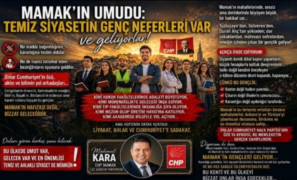 Mahmut Kara: Mamak’ın Umudu Gençlik, Temiz Siyasetin Yeni Gücü